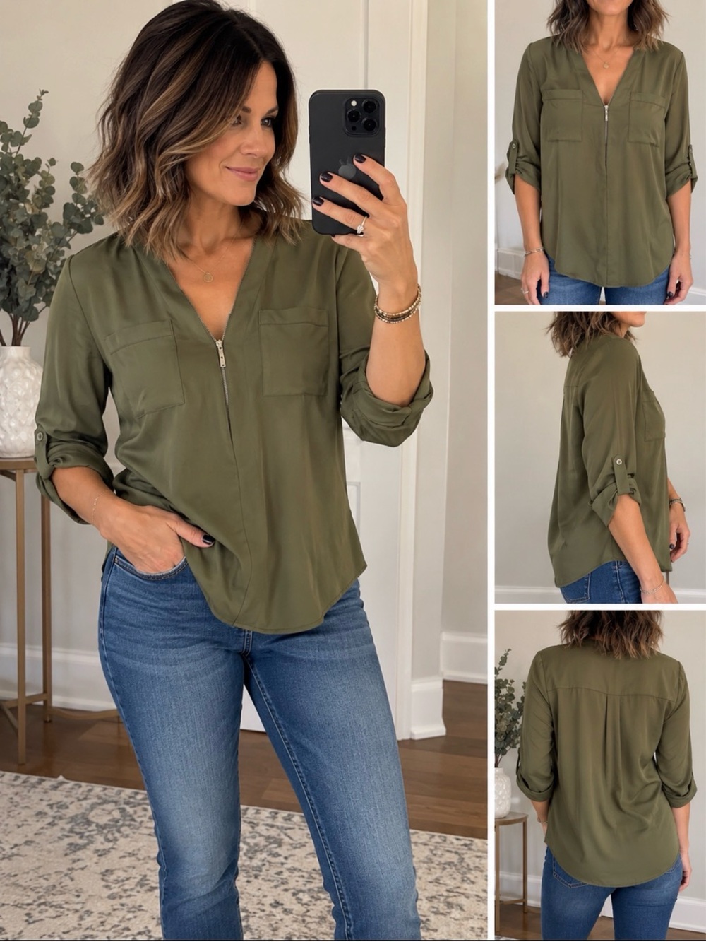 🛍️🛍️Hayden Olive Green Women's Top
